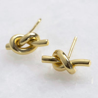 Knot Stud Earrings in Gold