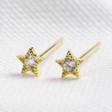 Lisa Angel Hypoallergenic Tiny Gold Sterling Silver Crystal Star Stud Earrings