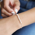 Lisa Angel Personalised Freshwater Pearl Silver Chain Bracelet