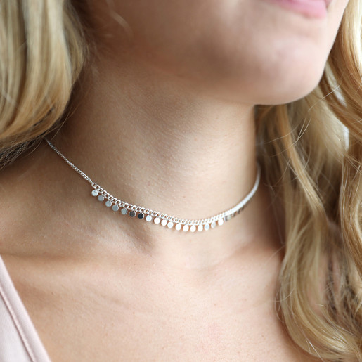 silver disk choker