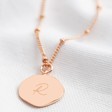 Personalised Engraved Rose Gold Organic Shape Charm Necklace