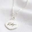 Personalised Engraved Silver Organic Shape Charm Necklace