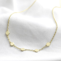 Short Circle Charms Necklace in Gold
