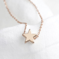 Star Bead Necklace in Rose Gold