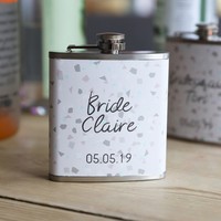 Personalised Stainless Steel 'Bride' Hip Flask