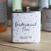 Personalised Stainless Steel 'Bridesmaid' Hip Flask
