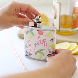 Personalised Stainless Steel Fruity Hip Flask
