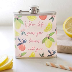Stainless Steel 'Add Gin' Fruity Hip Flask