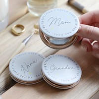 Personalised 'Everything I Wish For' Grey Compact Mirror