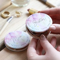 Personalised 'Everything I Wish For' Watercolour Compact Mirror