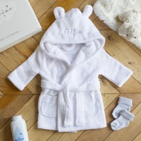 Personalised 'My First Bathrobe' Baby's White Gown 3-6 Months