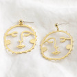 Lisa Angel Ladies' Large Sunshine Face Drop Earrings in Gold