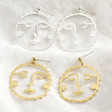 Lisa Angel Ladies' Large Sunshine Face Drop Earrings in Silver and Gold