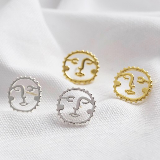 Lisa Angel Sunshine Face Stud Earrings