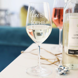 Personalised 'Cheers!' Wine Glass