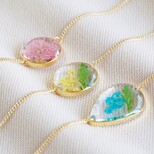 Pressed Birth Flower Charm Bracelet in Gold