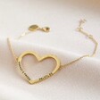 Lisa Angel Gold Personalised Large Heart Outline Bracelet