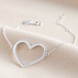 Lisa Angel Silver Personalised Large Heart Outline Bracelet