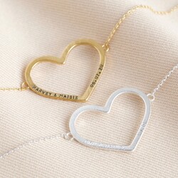Personalised Large Heart Outline Bracelet