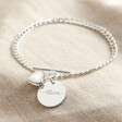 Lisa Angel Ladies' Silver Personalised Small Toggle and Heart Charm Bracelet