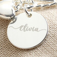 Lisa Angel Engraved Personalised Small Toggle and Heart Charm Bracelet