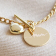 Lisa Angel Ladies' Gold Personalised Small Toggle and Heart Charm Bracelet