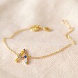 Lisa Angel Delicate Rainbow Crystal Initial Bracelet in Gold