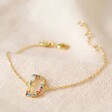 Lisa Angel Rainbow Crystal Initial Bracelet in Gold