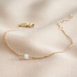 Lisa Angel Ladies' Carly Rowena Gold Sterling Silver Opalite Bead Chain Bracelet