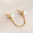 Lisa Angel Ladies' Carly Rowena Gold Sterling Silver Opalite Double Stud Chain Earring