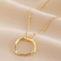 Carly Rowena Personalised Gold Sterling Silver Large Organic Shape Hoop Necklace