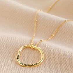 Carly Rowena Personalised Gold Sterling Silver Large Organic Shape Hoop Necklace