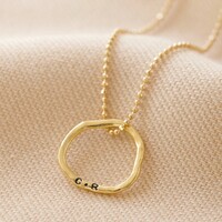 Carly Rowena Personalised Gold Sterling Silver Small Organic Shape Hoop Necklace