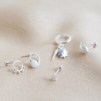 Carly Rowena Sterling Silver Curated Earring Set