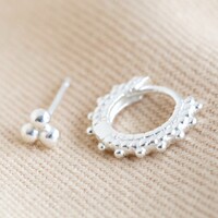 Carly Rowena Sterling Silver Dotted Hoop and Stud Earrings