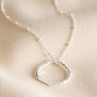 Carly Rowena Sterling Silver Large Organic Shape Hoop Necklace
