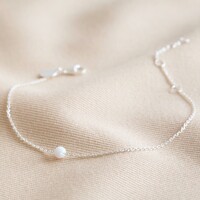 Carly Rowena Sterling Silver Opalite Bead Chain Bracelet