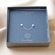Carly Rowena Sterling Silver Opalite Double Stud Chain Earring in Packaging