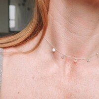 Carly Rowena Sterling Silver Multi Disc Charm Necklace