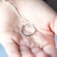 Carly Rowena Personalised Sterling Silver Large Organic Shape Hoop Necklace with Model