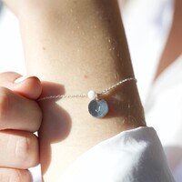 Carly Rowena Personalised Sterling Silver Opalite Bead Chain Bracelet