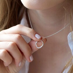 Carly Rowena Sterling Silver Small Organic Shape Hoop Necklace