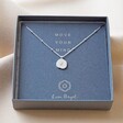 Carly Rowena Personalised Sterling Silver Organic Shape Disc Necklace in Packaging