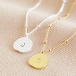 Lisa Angel Personalised Carly Rowena Sterling Silver Organic Shape Disc Necklaces