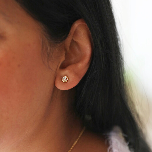 Crystal Santa Hat and Stocking Stud Earrings on Model