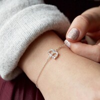 Diamante Initial Bracelet in Silver