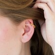 Model Wears Lisa Angel Ladies' Chunky Chain Ear Cuff in Gold