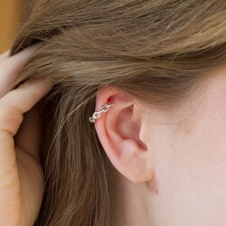 Chunky Chain Ear Cuff in Silver