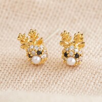 Crystal Reindeer Stud Earrings
