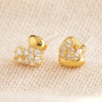 Tiny Crystal Santa Hat and Stocking Stud Earrings